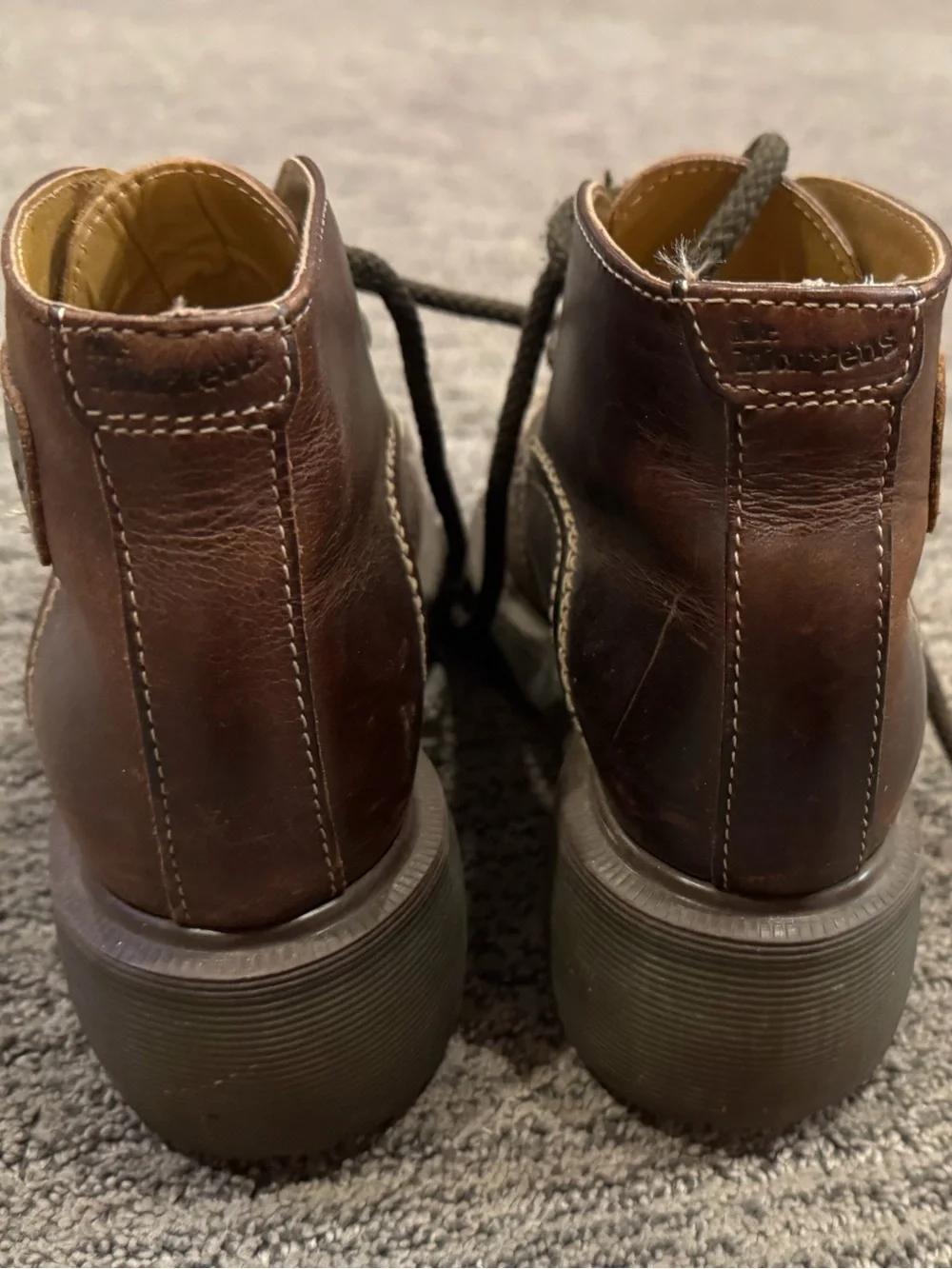 Dr. Martens Kids Brown Leather Lace-Up Boots